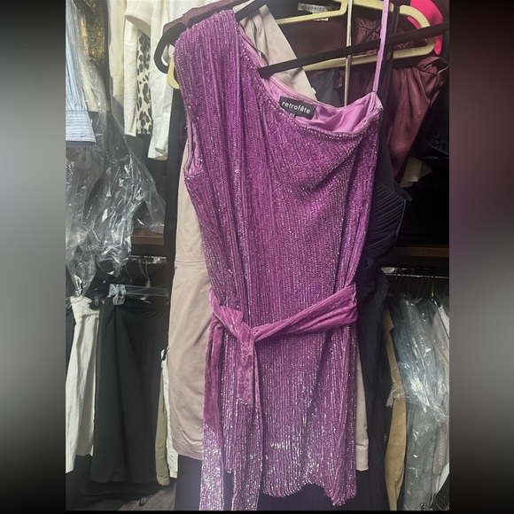 Gorgeous one shoulder sequin Retrofete lavender Ella Retrofete Dress, XS - Picture 6 of 8